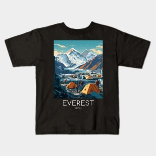 A Pop Art Travel Print of Mount Everest - Nepal Kids T-Shirt